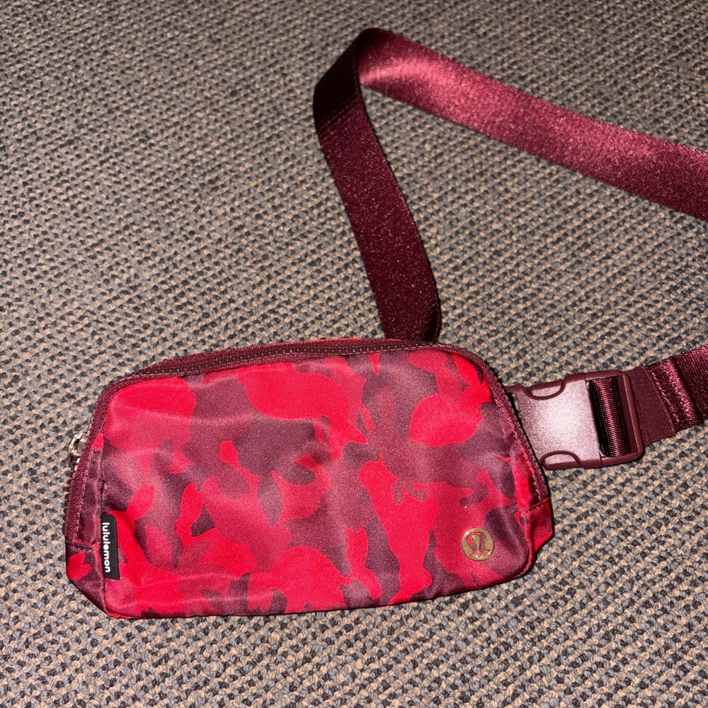Lululemon Red Camouflage Belt Bag